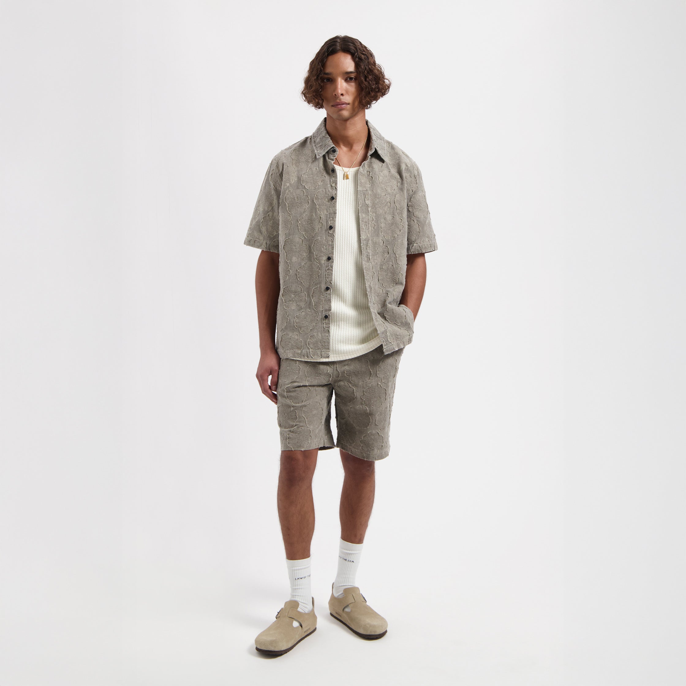 COMBRIT GARMENT DYED JACQUARD SHIRT