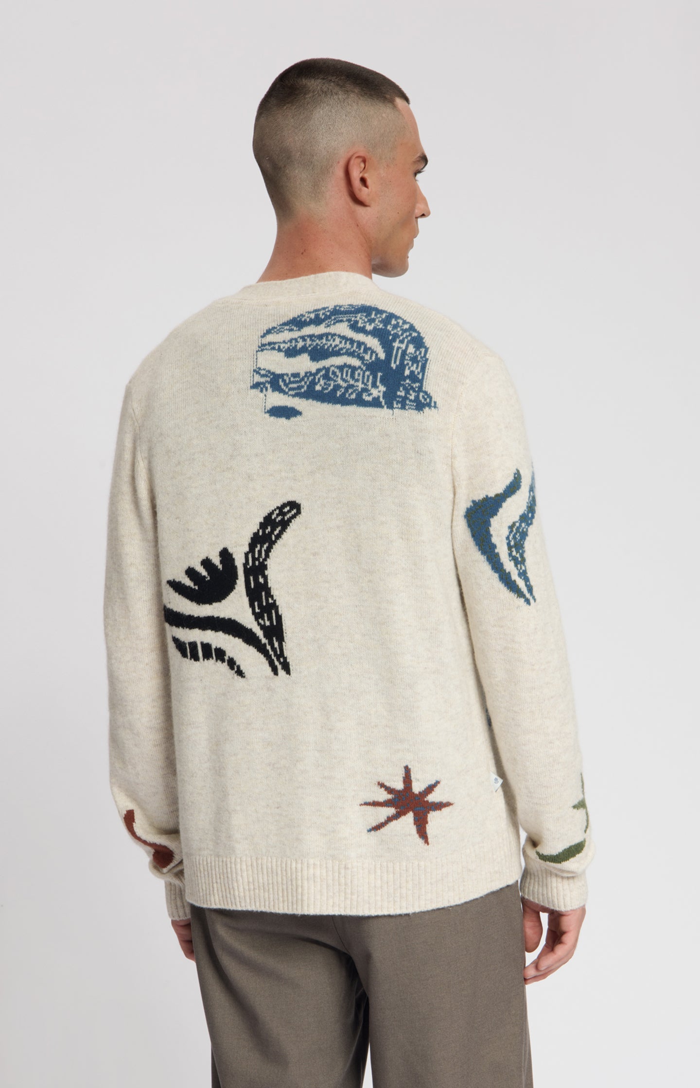 KUROSHIO KNITTED CARDIGAN WITH INTARSIA