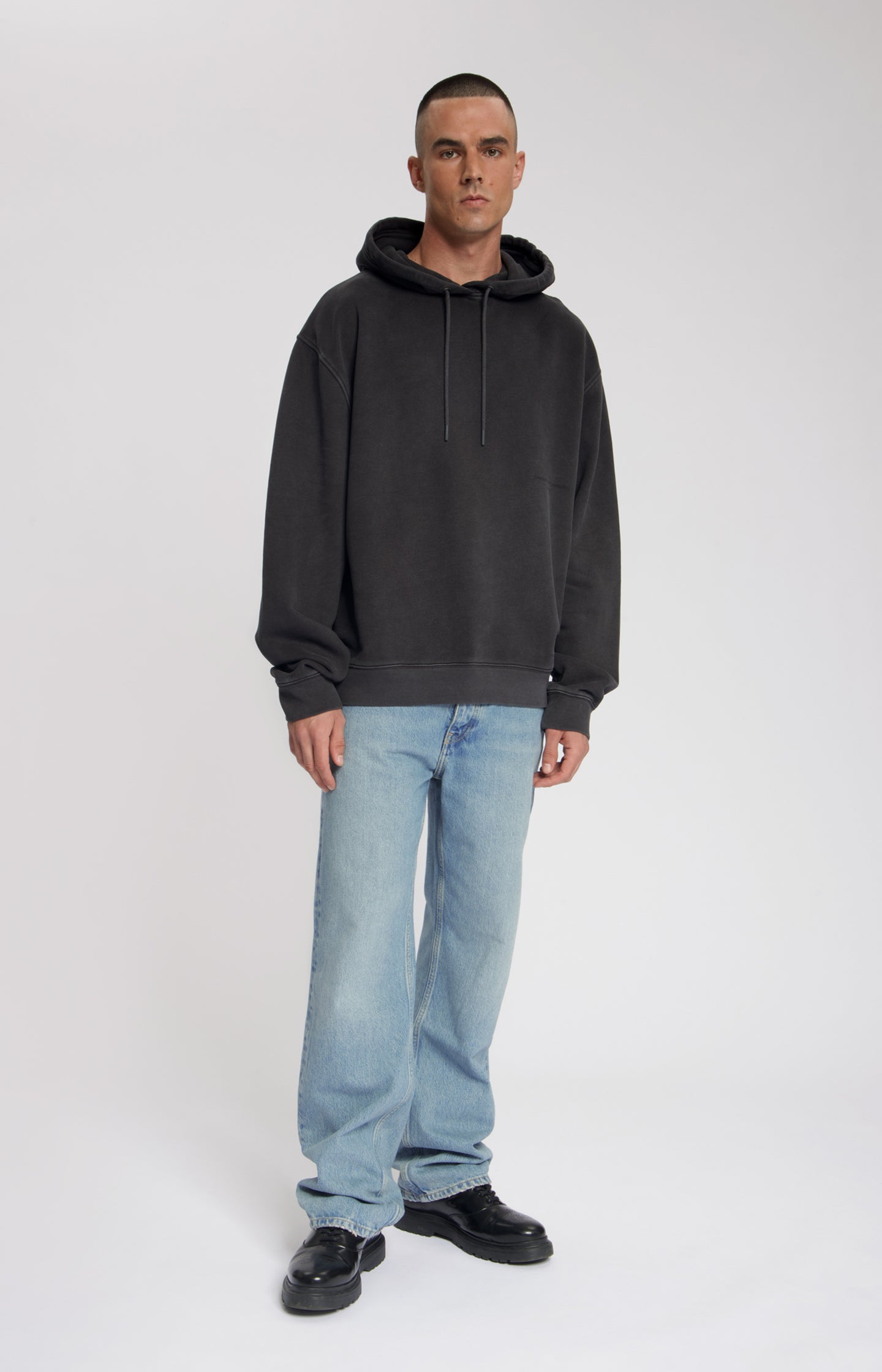 RIPPLET GARMENT DYED SWEAT HOODIE