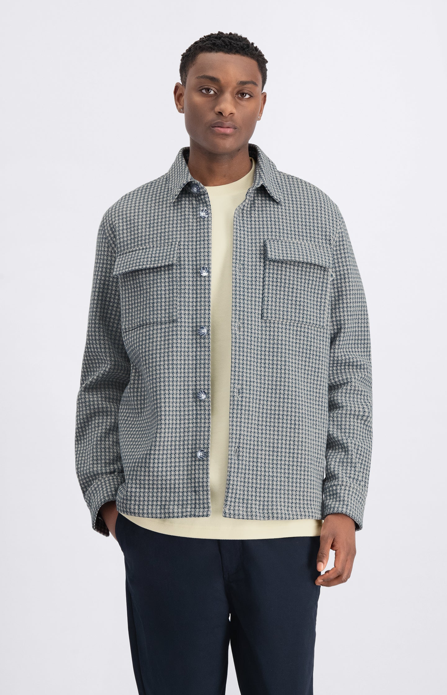 CLOUD KNITTED CHECK SHIRT