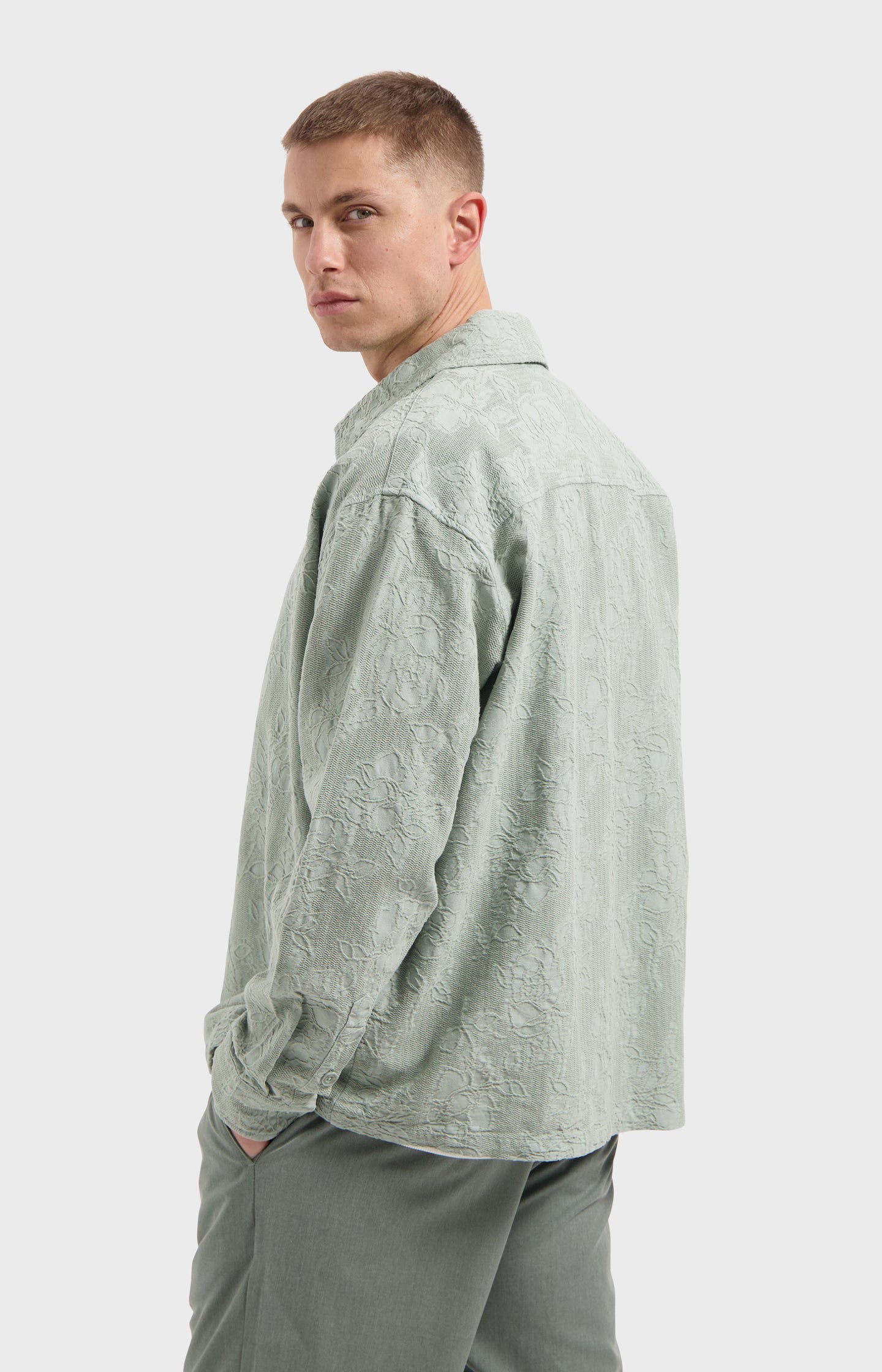NAZAIRE GARMENT DYED JACQUARD SHIRT
