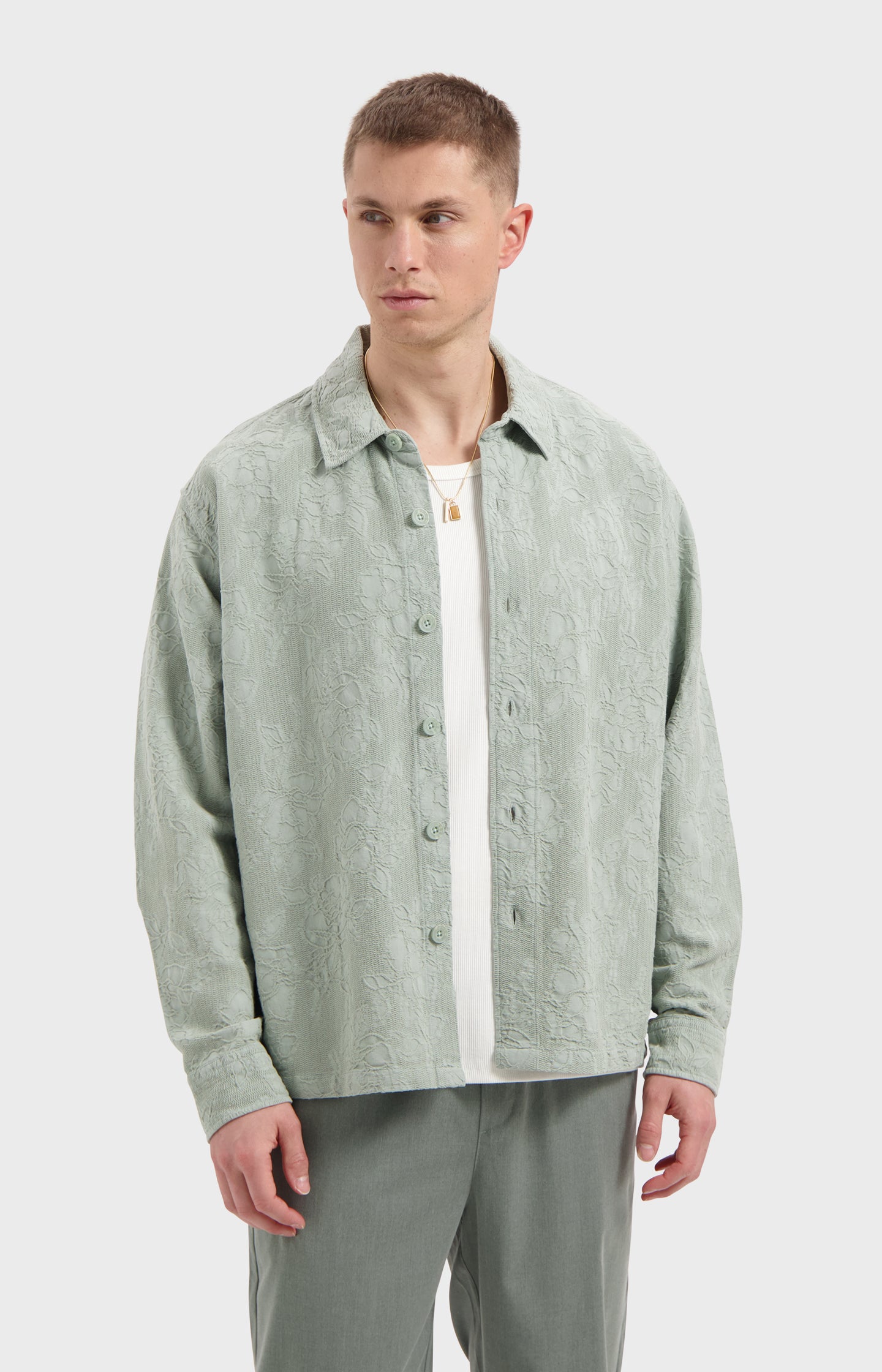 NAZAIRE GARMENT DYED JACQUARD SHIRT