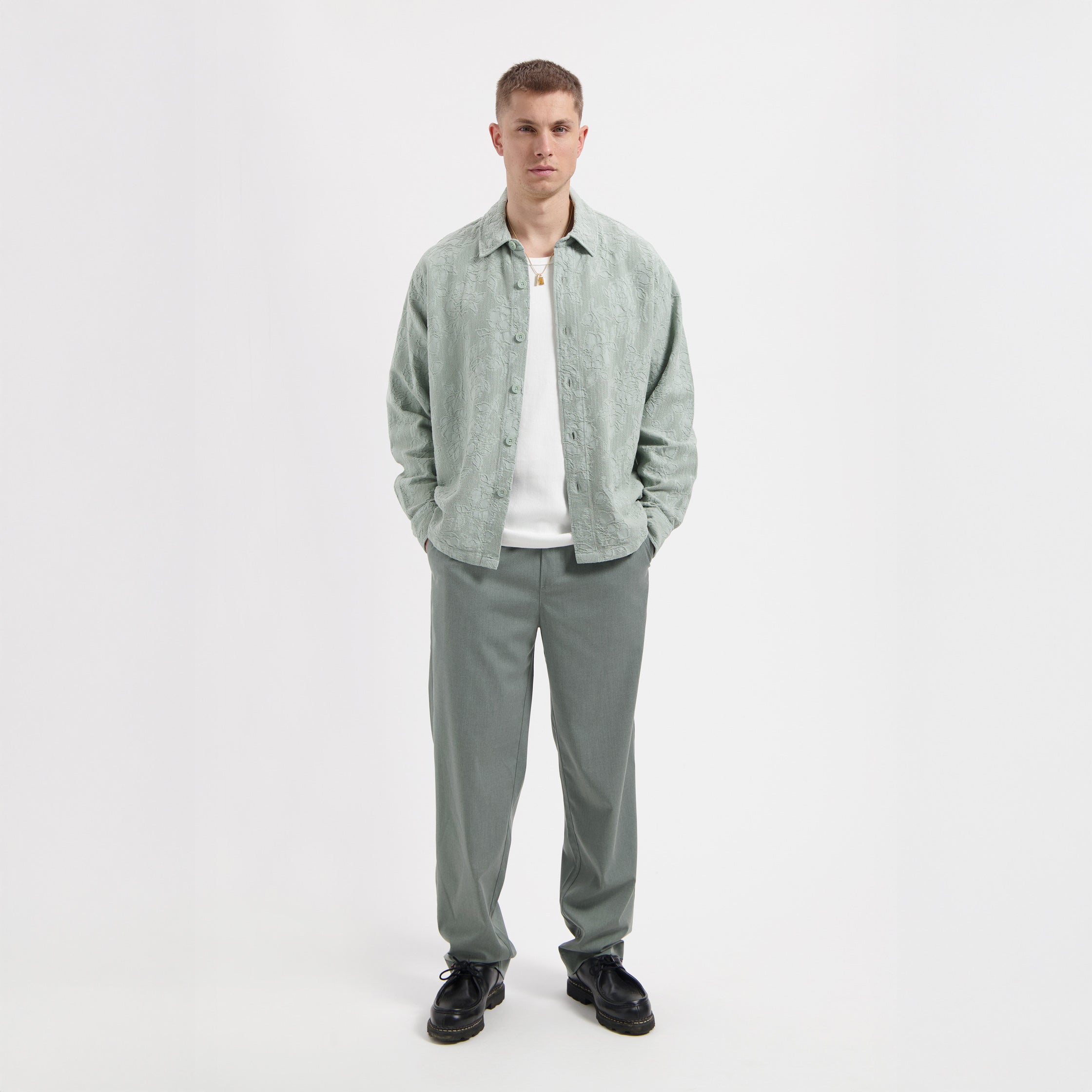 NAZAIRE GARMENT DYED JACQUARD SHIRT