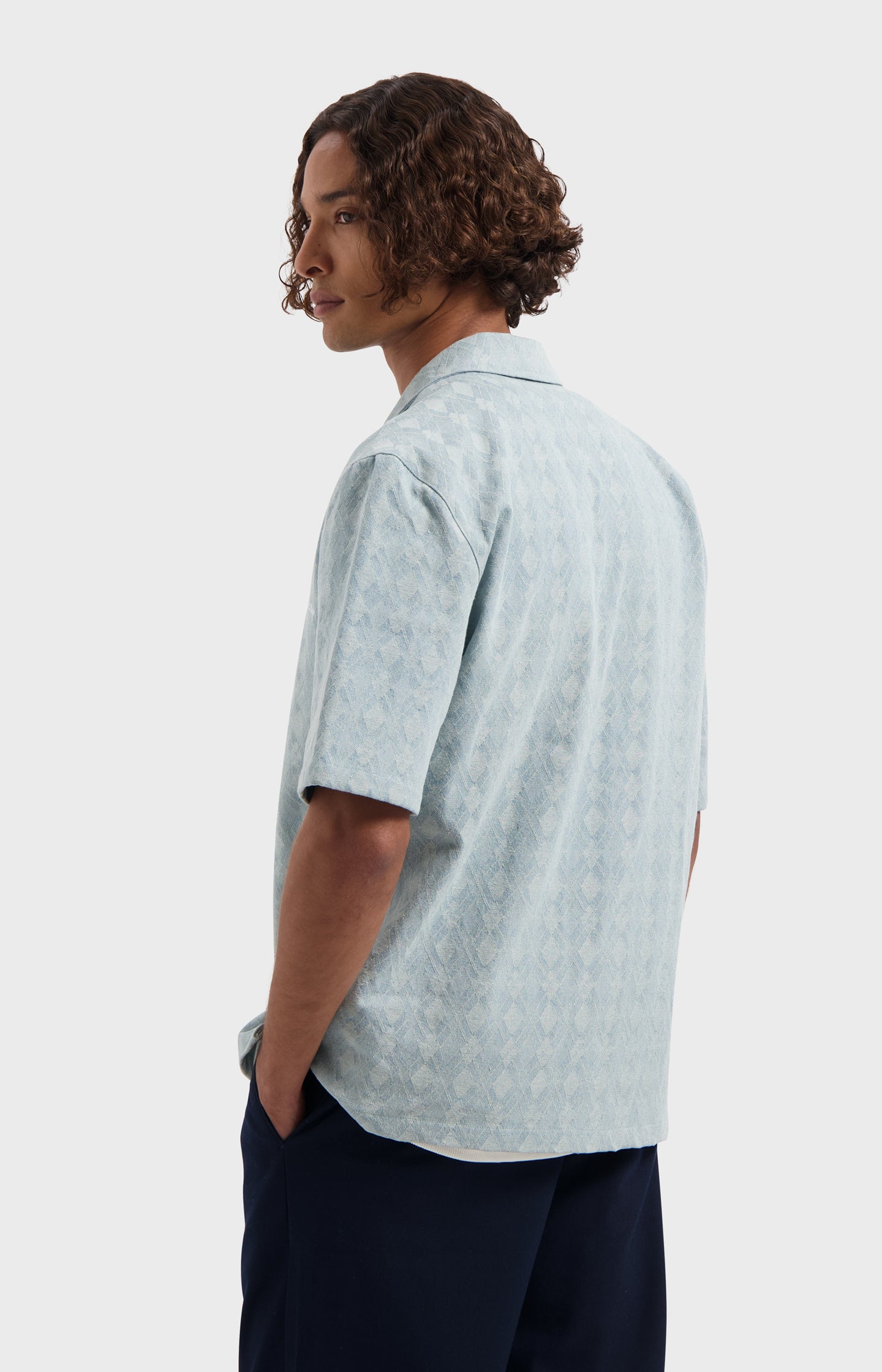 SALTERN BLEACHED DENIM JACQUARD SHIRT