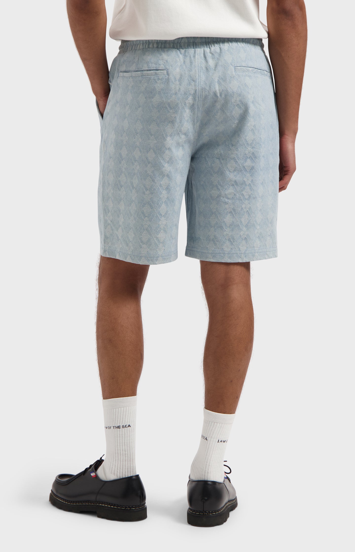 LAZORN BLEACHED DENIM JACQUARD SHORT