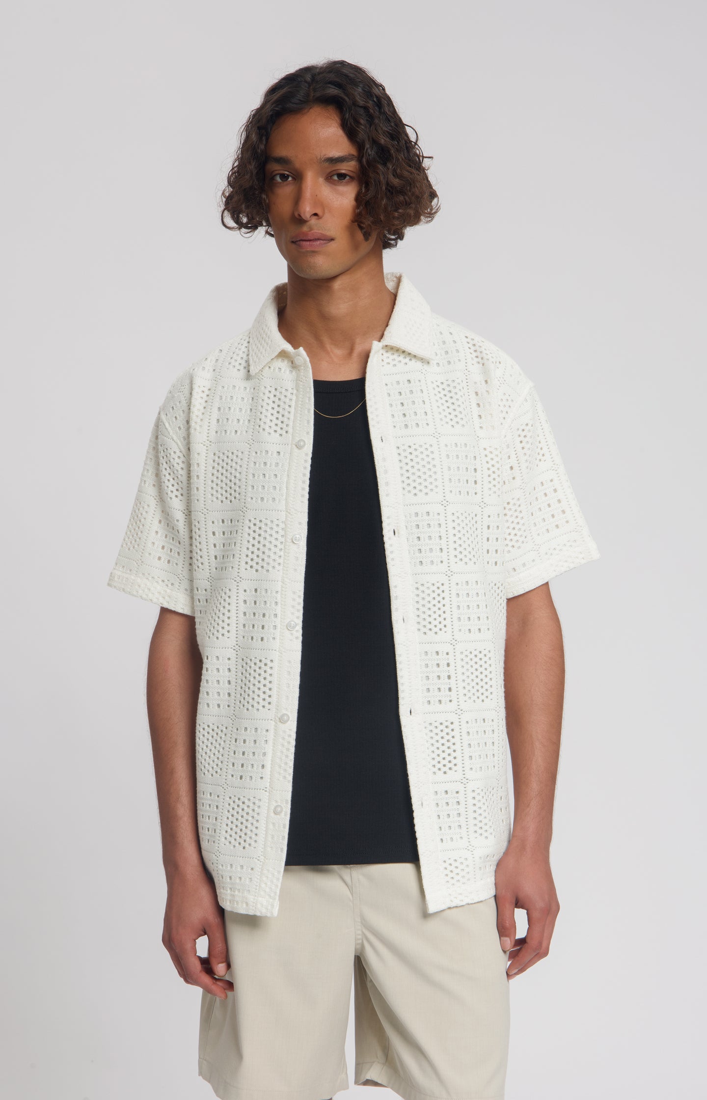 SIREN AJOUR KNITTED RESORT SHIRT