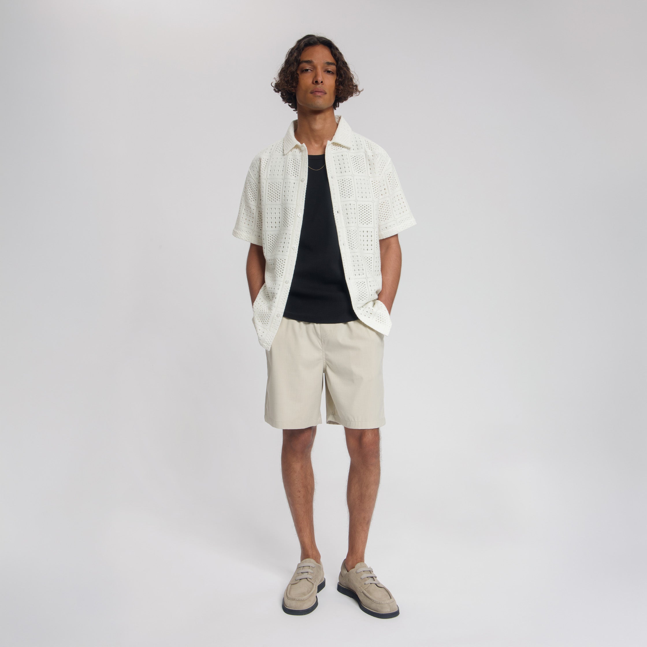 SIREN AJOUR KNITTED RESORT SHIRT