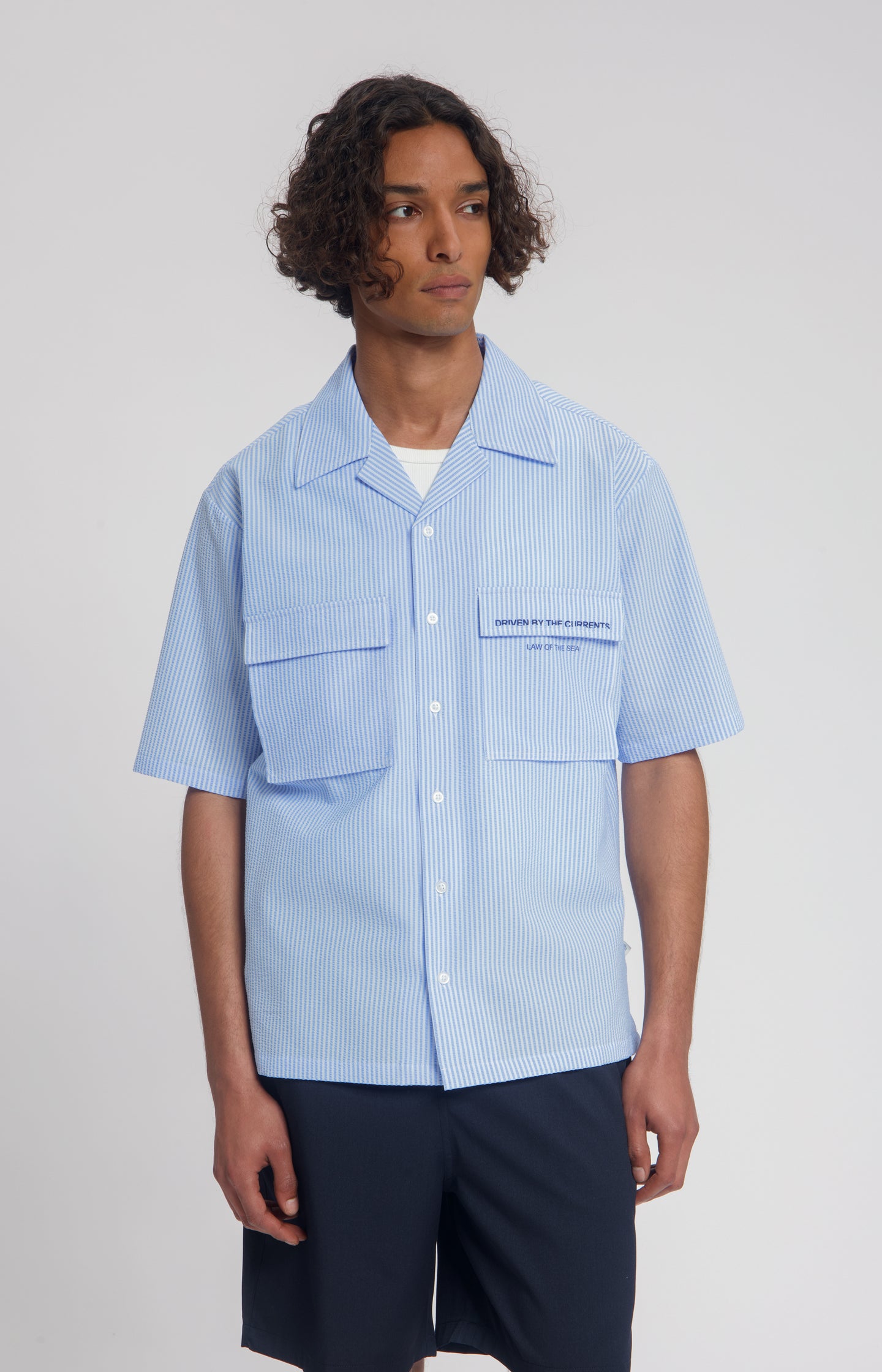 CORALYN SEERSUCKER STRIPED SHIRT