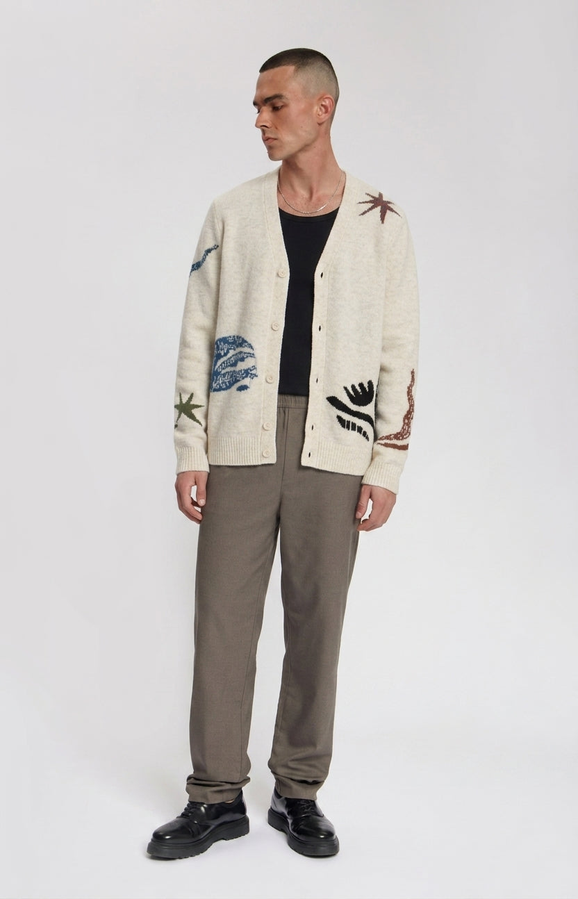 KUROSHIO KNITTED CARDIGAN WITH INTARSIA