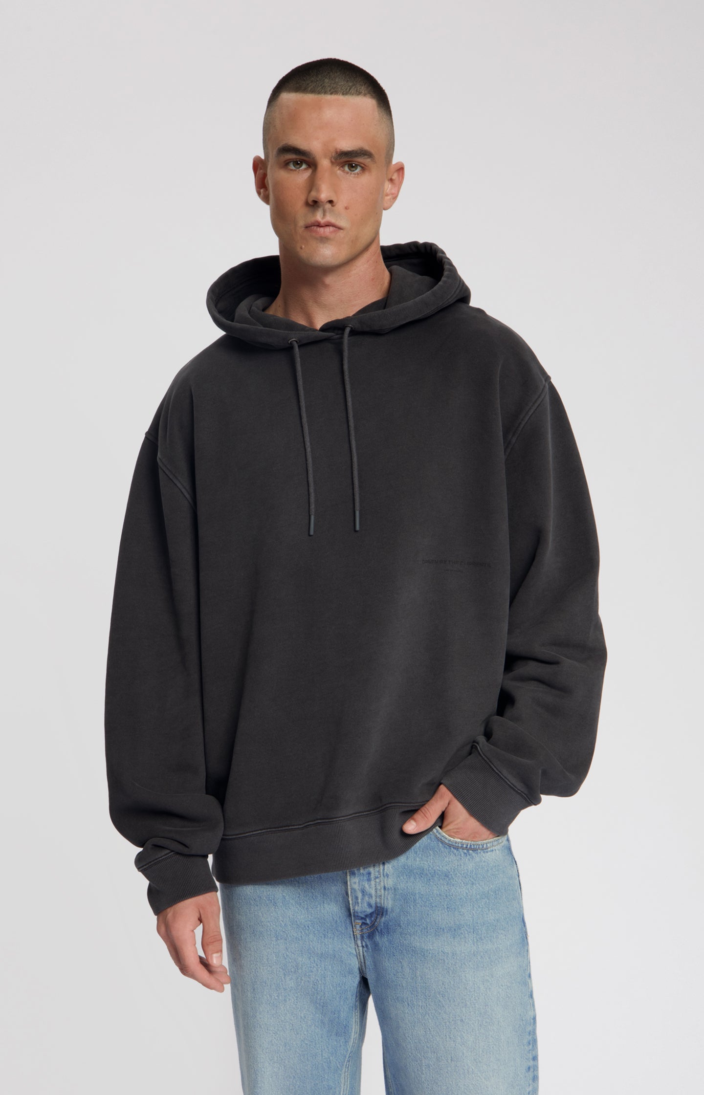 RIPPLET GARMENT DYED SWEAT HOODIE