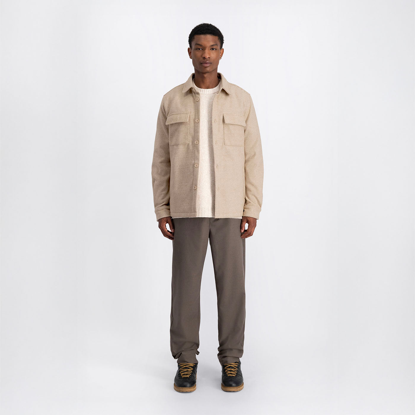 OPTICA BRUSHED HERRINGBONE SHIRT